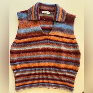 Mango Striped Multicolor Sweater Vest by MNG size Medium